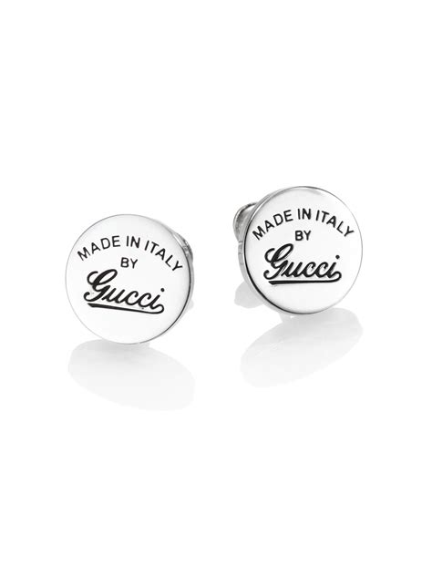 silver gucci stud earrings|signature logo silver stud earrings.